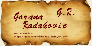 Gorana Radaković vizit kartica